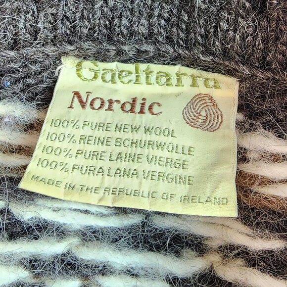 Vintage Gaeltarra Nordic Irish Wool Full Zip Sweater Jacket Womens Small - Picture 3 of 7